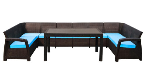 10 seat sectional patio set with table